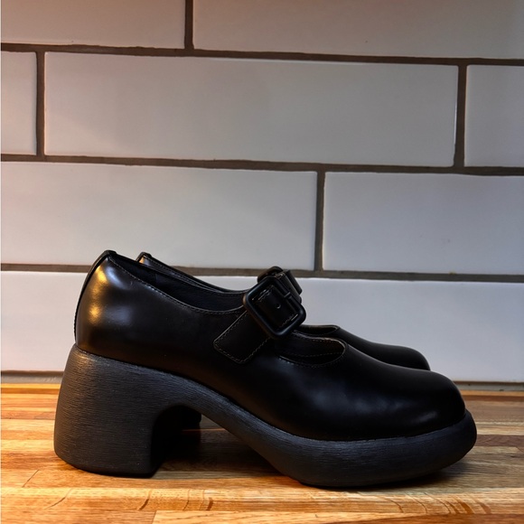 Camper Thelma II Platform Mary Jane’s Size EU 39 US 8.5 Black Calfskin Leather - Picture 4 of 8